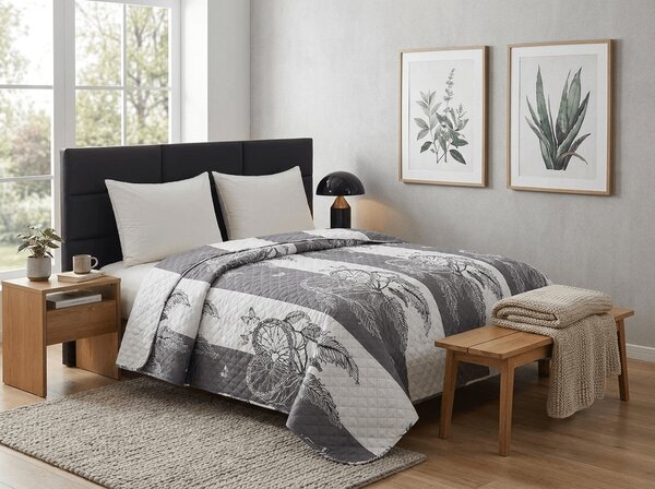 Prekrivač za krevet TIRSO sivo-bijeli Dimenzije: 170 x 210 cm