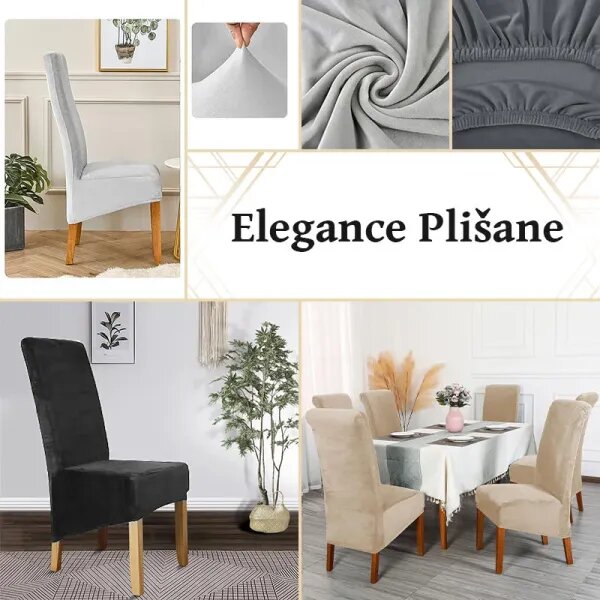 Elegance - Plišane navlake za stolice dugog naslona - premium dizajn