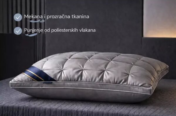 Luksuzni sivi hotelski jastuk - 74x48 cm