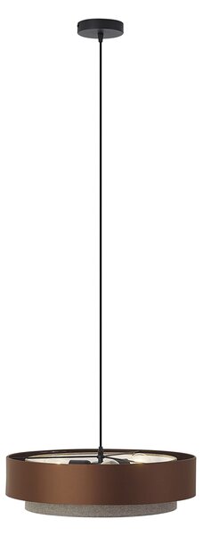 Moderna viseća svjetiljka tamna bronca s taupe bojom 50 cm 3-svjetla - Drum Duo