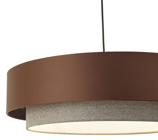Moderna viseća svjetiljka tamna bronca s taupe bojom 50 cm 3-svjetla - Drum Duo