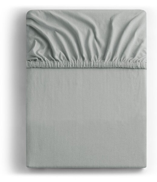 Svijetlo siva plahta s gumom od jeseya 140x200 cm Amber – Restilo