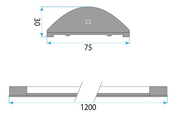 LED lampa JNH055-35N Black 120 cm