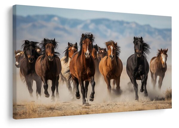 Slika divlji galop konja kroz krajolik