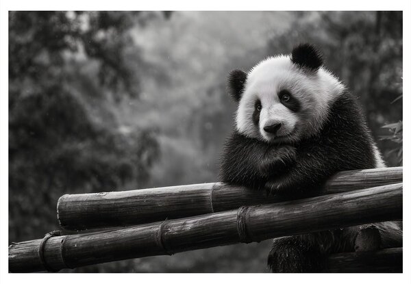 Slika panda odmara na bambusu