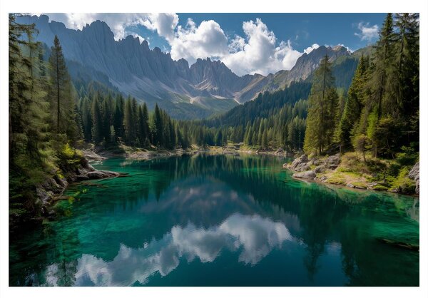 Slika planinsko jezero u šumi