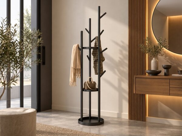 Stalak za odjeću TREES 170 cm, crni