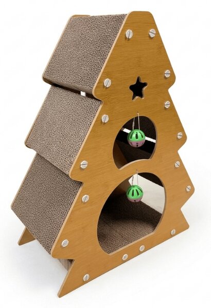Grebalica za mačke CHRISTMAS TREE 41x56 cm, smeđa