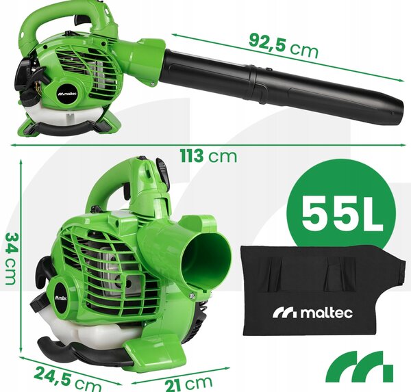 3V1 MALTEC MASTERBLOW7500W benzinski puhač i usisavač lišća s usitnjivačem bez prevođenja