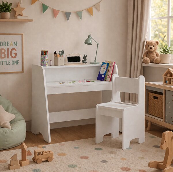 NIKO Montessori dječji set stola i stolica – bijeli
