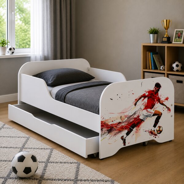 Kompletni dječji krevet 140 x 70 cm s madracem i letvičastom podnicom - FOOTBALLER