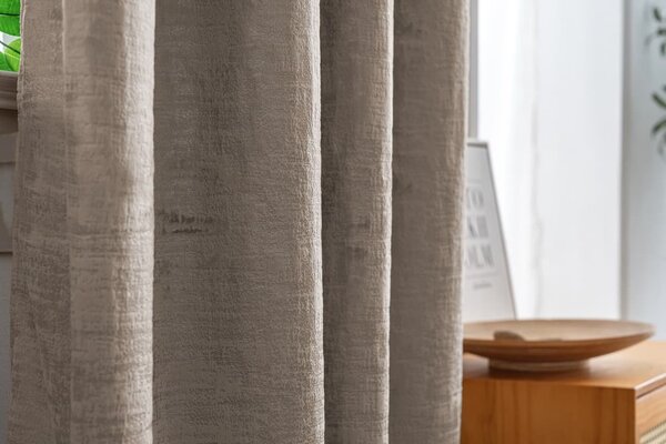 Zasjenjiva zavjesa LOOM VELVET 140x250 cm, bež-smeđa Sistem za vješanje: Metalni prstenovi