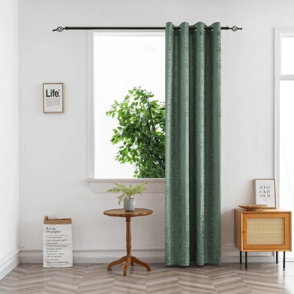 Zavjesa za zamračivanje LOOM VELVET 140x250 cm, zelena Sistem za vješanje: Metalni prstenovi