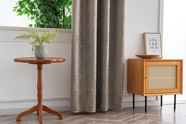 Zasjenjiva zavjesa LOOM VELVET 140x250 cm, bež-smeđa Sistem za vješanje: Metalni prstenovi