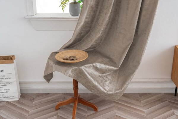 Zasjenjiva zavjesa LOOM VELVET 140x250 cm, bež-smeđa Sistem za vješanje: Metalni prstenovi