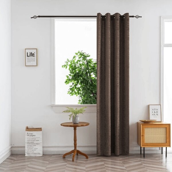 Zamračujuća zavjesa LOOM VELVET 140x250 cm, smeđa Sistem za vješanje: Metalni prstenovi