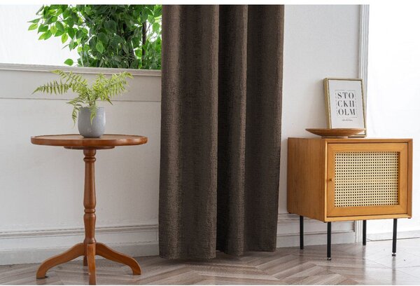 Zamračujuća zavjesa LOOM VELVET 140x250 cm, smeđa Sistem za vješanje: Metalni prstenovi