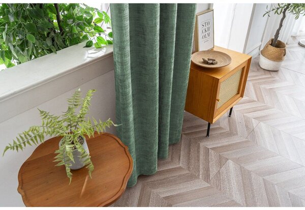 Zavjesa za zamračivanje LOOM VELVET 140x250 cm, zelena Sistem za vješanje: Metalni prstenovi