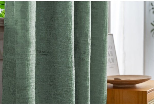 Zavjesa za zamračivanje LOOM VELVET 140x250 cm, zelena Sistem za vješanje: Metalni prstenovi