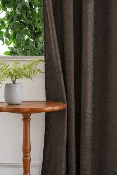 Zamračujuća zavjesa LOOM VELVET 140x250 cm, smeđa Sistem za vješanje: Metalni prstenovi