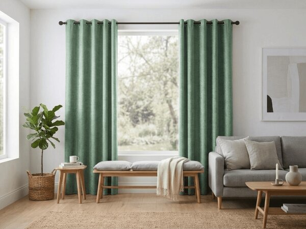Zavjesa za zamračivanje LOOM VELVET 140x250 cm, zelena Sistem za vješanje: Metalni prstenovi