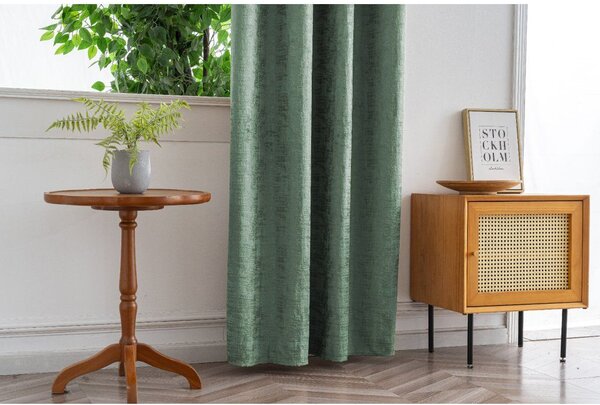 Zavjesa za zamračivanje LOOM VELVET 140x250 cm, zelena Sistem za vješanje: Metalni prstenovi