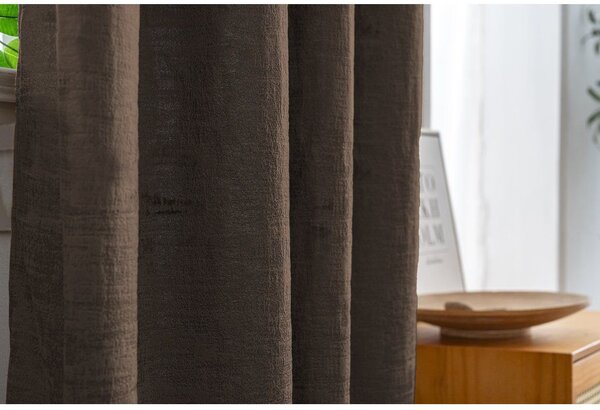Zamračujuća zavjesa LOOM VELVET 140x250 cm, smeđa Sistem za vješanje: Metalni prstenovi