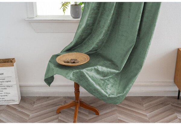 Zavjesa za zamračivanje LOOM VELVET 140x250 cm, zelena Sistem za vješanje: Metalni prstenovi
