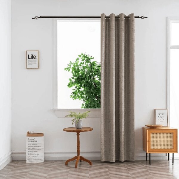 Zasjenjiva zavjesa LOOM VELVET 140x250 cm, bež-smeđa Sistem za vješanje: Metalni prstenovi