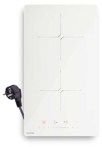 Klarstein Indukcijska ploča za kuhanje PowerGlide | Moderna, kompaktna i snažna | 2 zone kuhanja | 3500 W | 30 cm