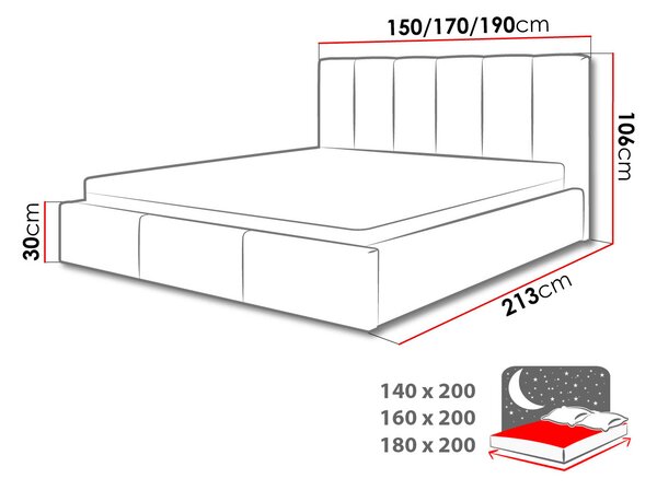Zondo.hr Tapeciran krevet Tess (160x200) (Lars 90). 1059058