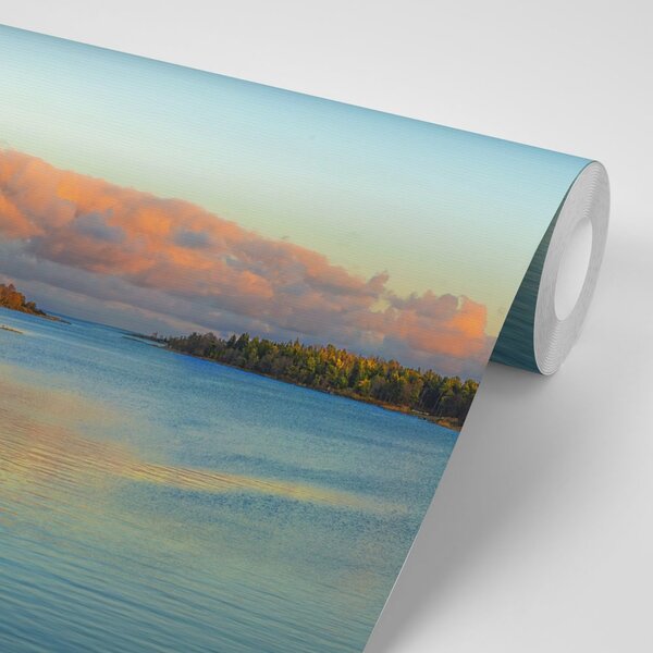 Fototapeta jezero i zalazak sunca