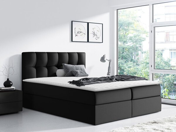 Bračni krevet Boxspring Maddox (160x200) (ekokoža Soft 011 (crna))