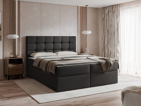Bračni krevet Boxspring 180 cm Cinara (ekokoža soft 011 (crna))