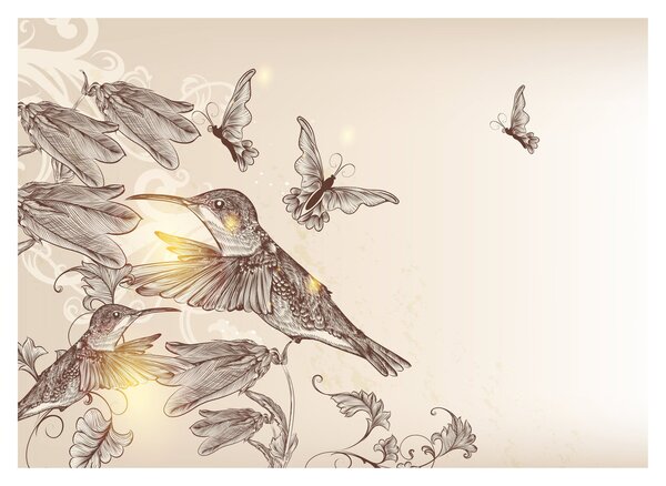 Staklena slika - Kolibri (70x50 cm)