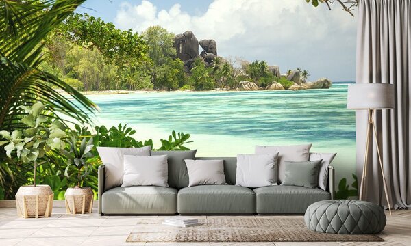 Fototapeta prekrasna plaža na otoku La Digue