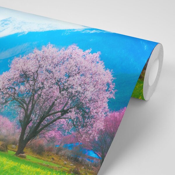 Fototapeta čarobno stablo usred planina