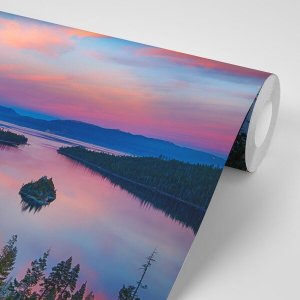 Fototapeta jezero pri zalasku sunca