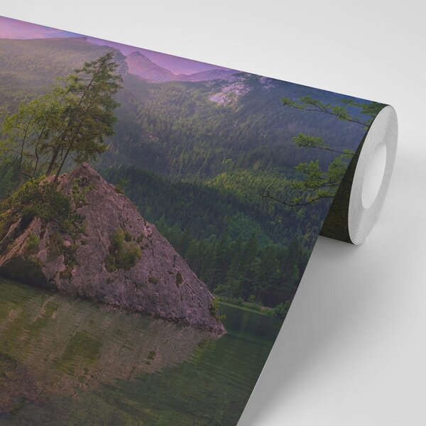 Fototapeta zalazak sunca nad planinskim krajolikom
