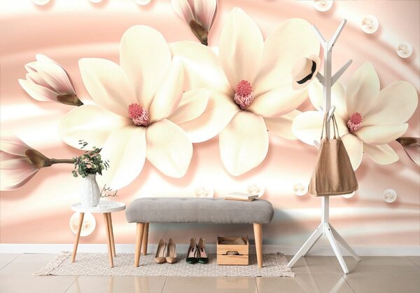 Tapeta luksuzna magnolija s biserima
