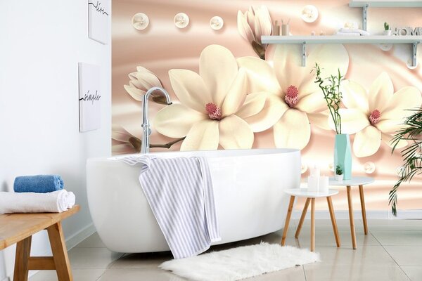 Tapeta luksuzna magnolija s biserima
