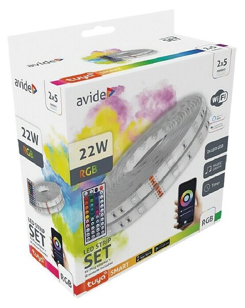 Smart LED traka Avide (Duljina: 10 m, RGB, 22 W)