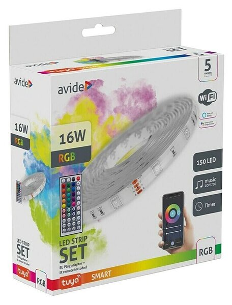 Smart LED traka Avide (Duljina: 5 m, RGB, 16 W)