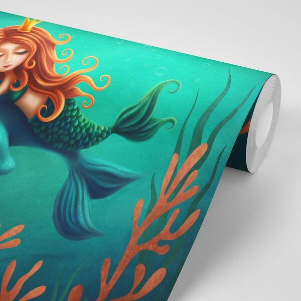 Tapeta morska sirena s dupinom