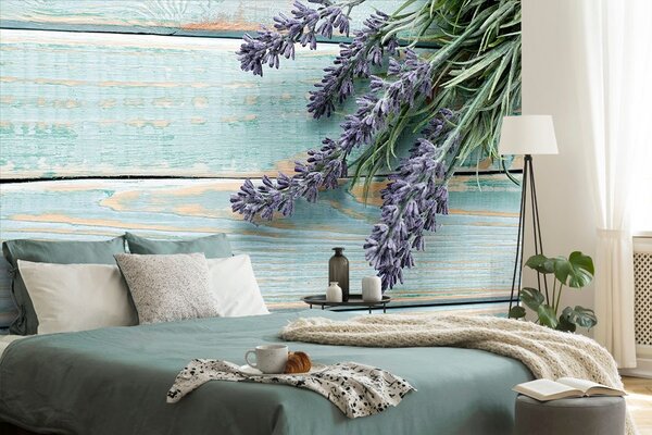 Fototapeta lavanda na drvenoj pozadini
