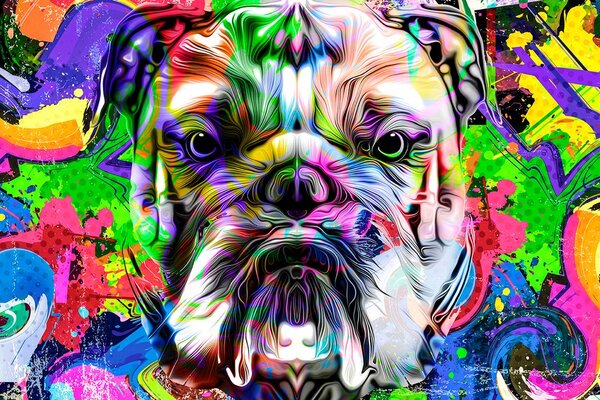 Tapeta pop-art buldog
