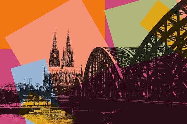Tapeta digitalna ilustracija grada Köln
