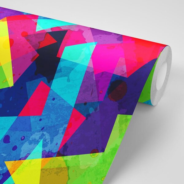 Tapeta geometrijski uzorak s grunge efektom