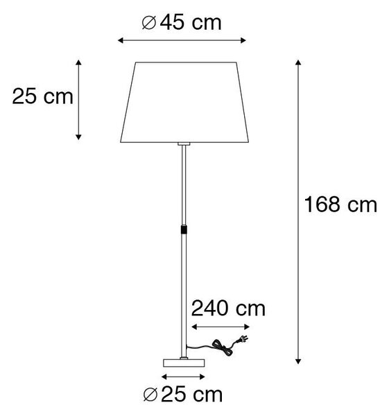 Podna svjetiljka brončana sa smeđom sjenilom podesiva 45 cm - Parte