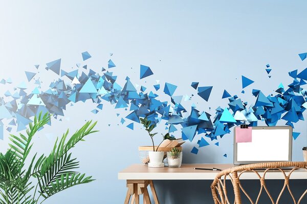Tapeta leteći geometrijski likovi